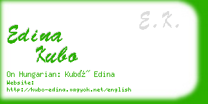 edina kubo business card